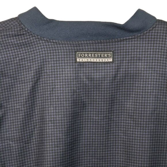 VTG 90's Forrester's Mens XL Blue Checkered V-Neck Pullover Golf Windbreaker - Picture 4 of 9